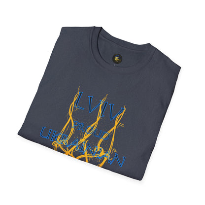 PERSONALIZE Trident of Flame – Slava Ukraini - Unisex Cotton T-Shirt