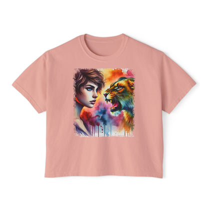 PERSONALIZE Lionheart Stare Oversize Boxy Fit Graphic T-shirt