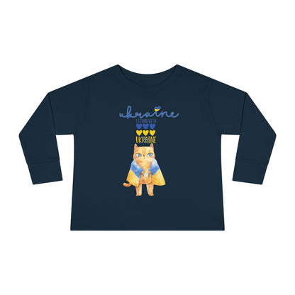 Toddler Long Sleeve Tee with Pride in Blue & Yellow Design