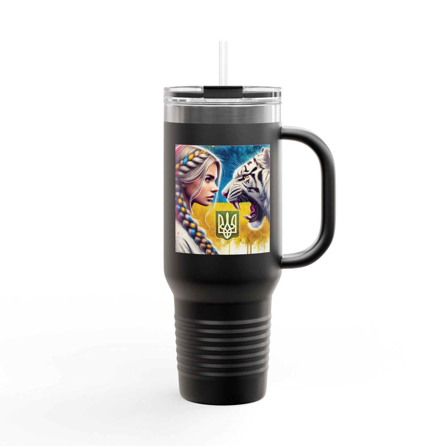 Ukrainian Wild Spirit  Girl Travel Mug, 40oz