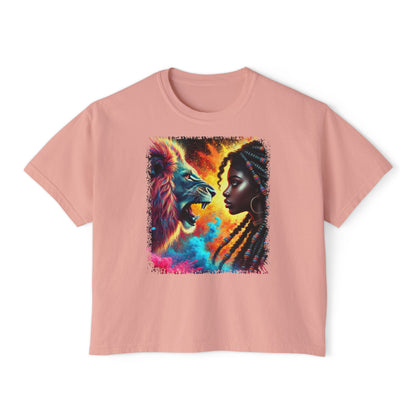 PERSONALIZE The Girl Who Roared in Silence Oversized Boxy Fit Graphic T-shirt