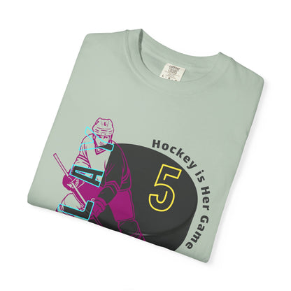 PERSONALIZE Women's Hockey Player Garment-Dyed T-shirt