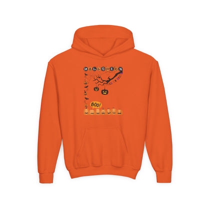 Kids Pumpkin Smile Squad Heavy Blend Cozy Hoodie