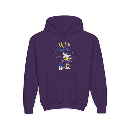 Kids Peace for Ukraine Heavy Blend Cozy Hoodie