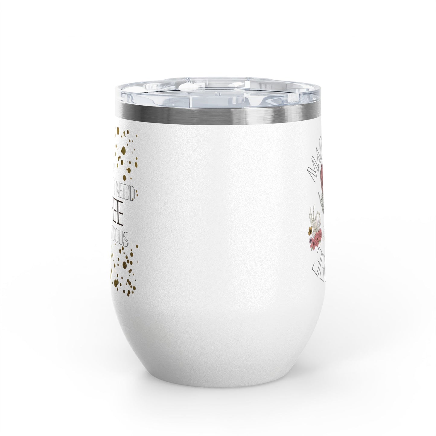 Skull Madness with Flowers Travel Mug 12oz