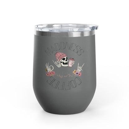Skull Madness with Flowers Travel Mug 12oz