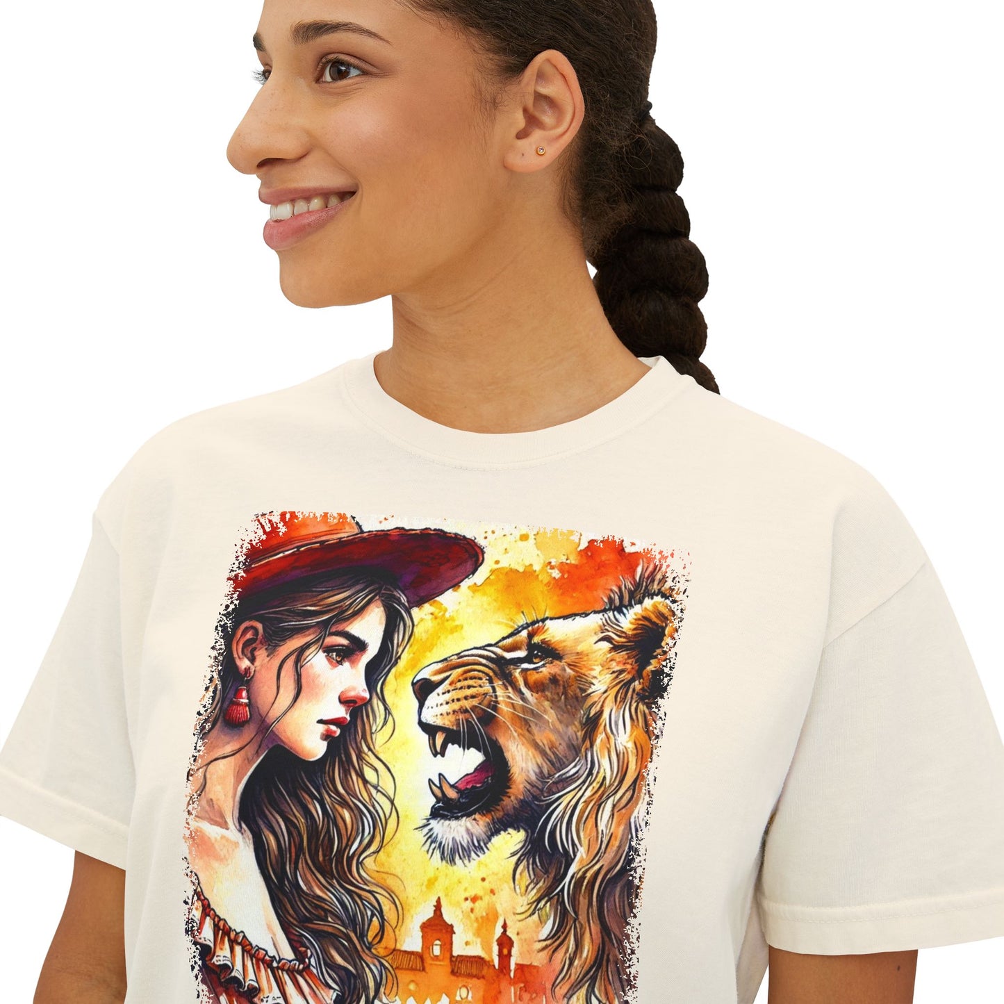 PERSONALIZE Staring Down Majesty Oversized Boxy Fit Graphic T-shirt