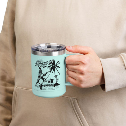 Surfing  Girl Mug Tumbler, 15oz