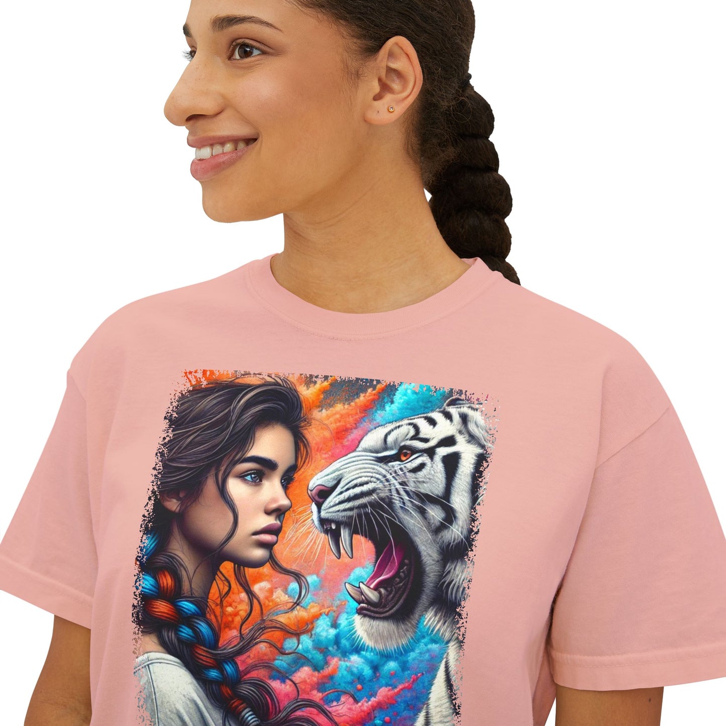 PERSONALIZE Soul of the Tiger - Oversized Boxy Fit Graphic T-shirt