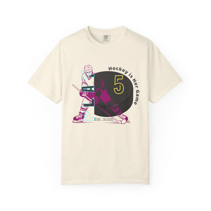 PERSONALIZE Women's Hockey Player Garment-Dyed T-shirt