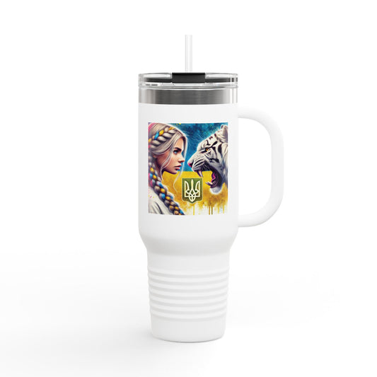 Ukrainian Wild Spirit  Girl Travel Mug, 40oz