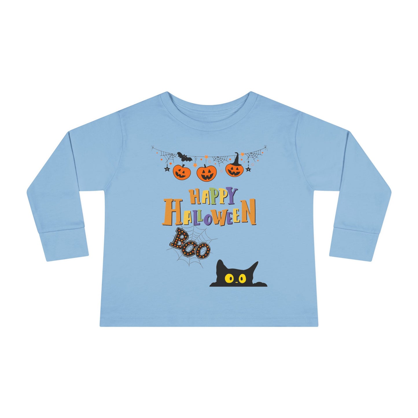 Toddler Long Sleeve Black Cat & Pumpkin Patch