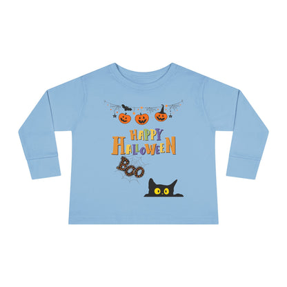 Toddler Long Sleeve Black Cat & Pumpkin Patch