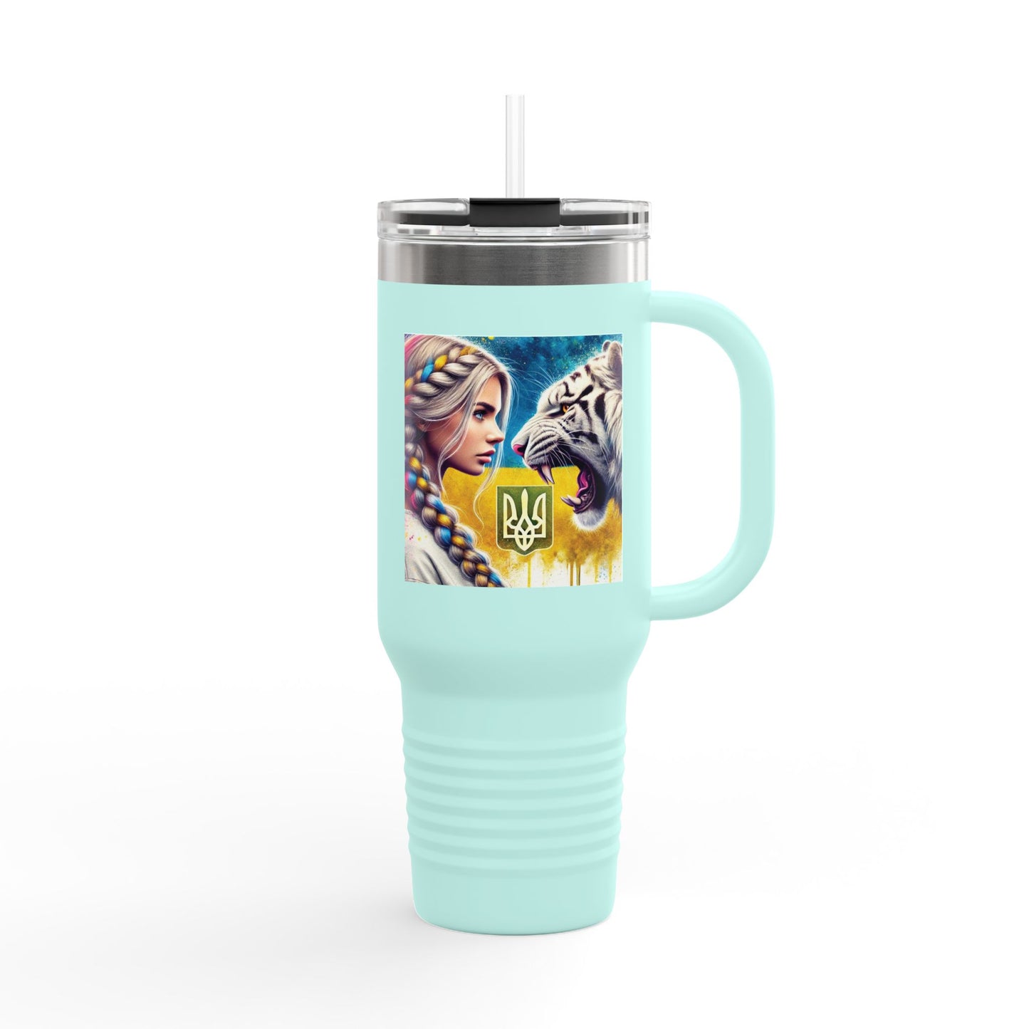 Ukrainian Wild Spirit  Girl Travel Mug, 40oz