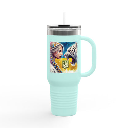 Ukrainian Wild Spirit  Girl Travel Mug, 40oz