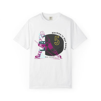 PERSONALIZE Women's Hockey Player Garment-Dyed T-shirt
