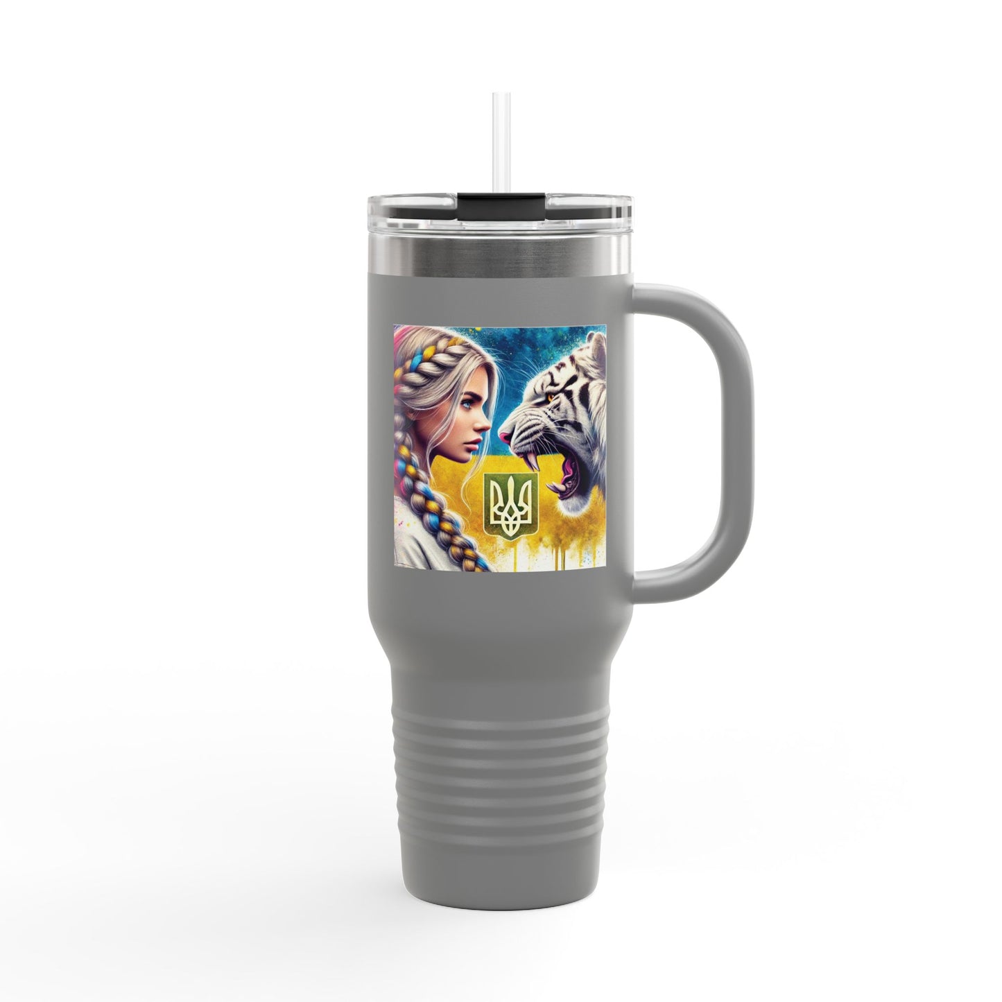 Ukrainian Wild Spirit  Girl Travel Mug, 40oz