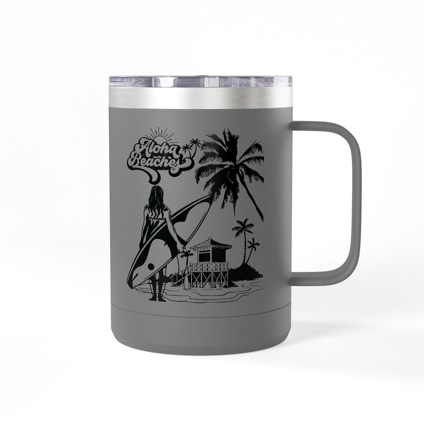 Surfing  Girl Mug Tumbler, 15oz