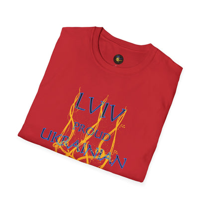 PERSONALIZE Trident of Flame – Slava Ukraini - Unisex Cotton T-Shirt