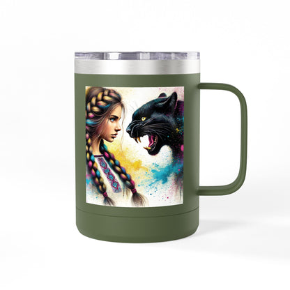 Ukrainian Wild Spirit Girl Mug Tumbler, 15oz