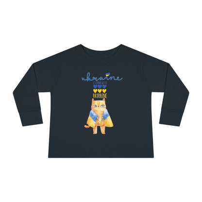 Toddler Long Sleeve Tee with Pride in Blue & Yellow Design