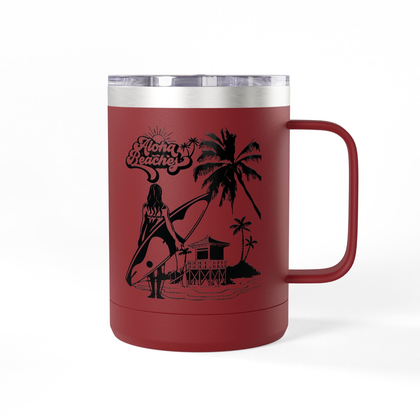 Surfing  Girl Mug Tumbler, 15oz