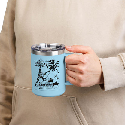 Surfing  Girl Mug Tumbler, 15oz