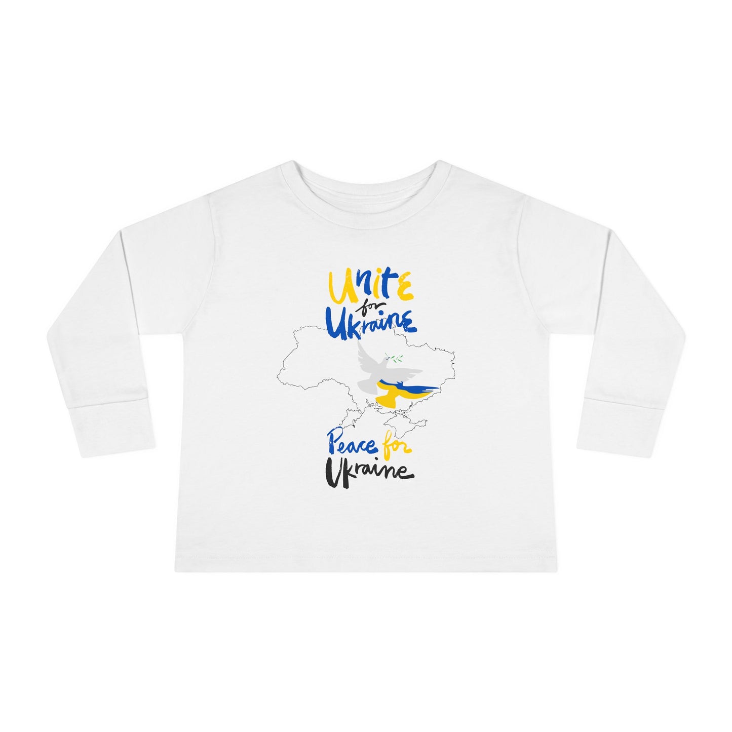 Toddler Unite Ukraine Design Long Sleeve Tee