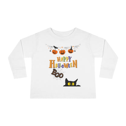 Toddler Long Sleeve Black Cat & Pumpkin Patch