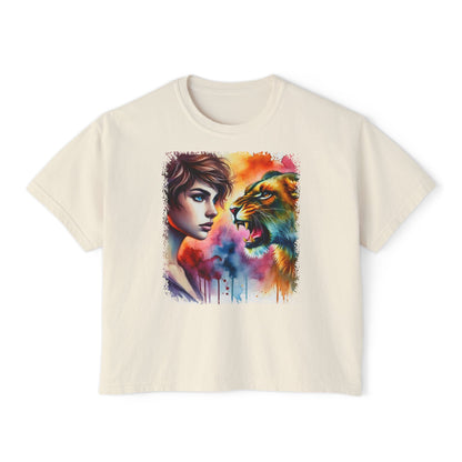 PERSONALIZE Lionheart Stare Oversize Boxy Fit Graphic T-shirt