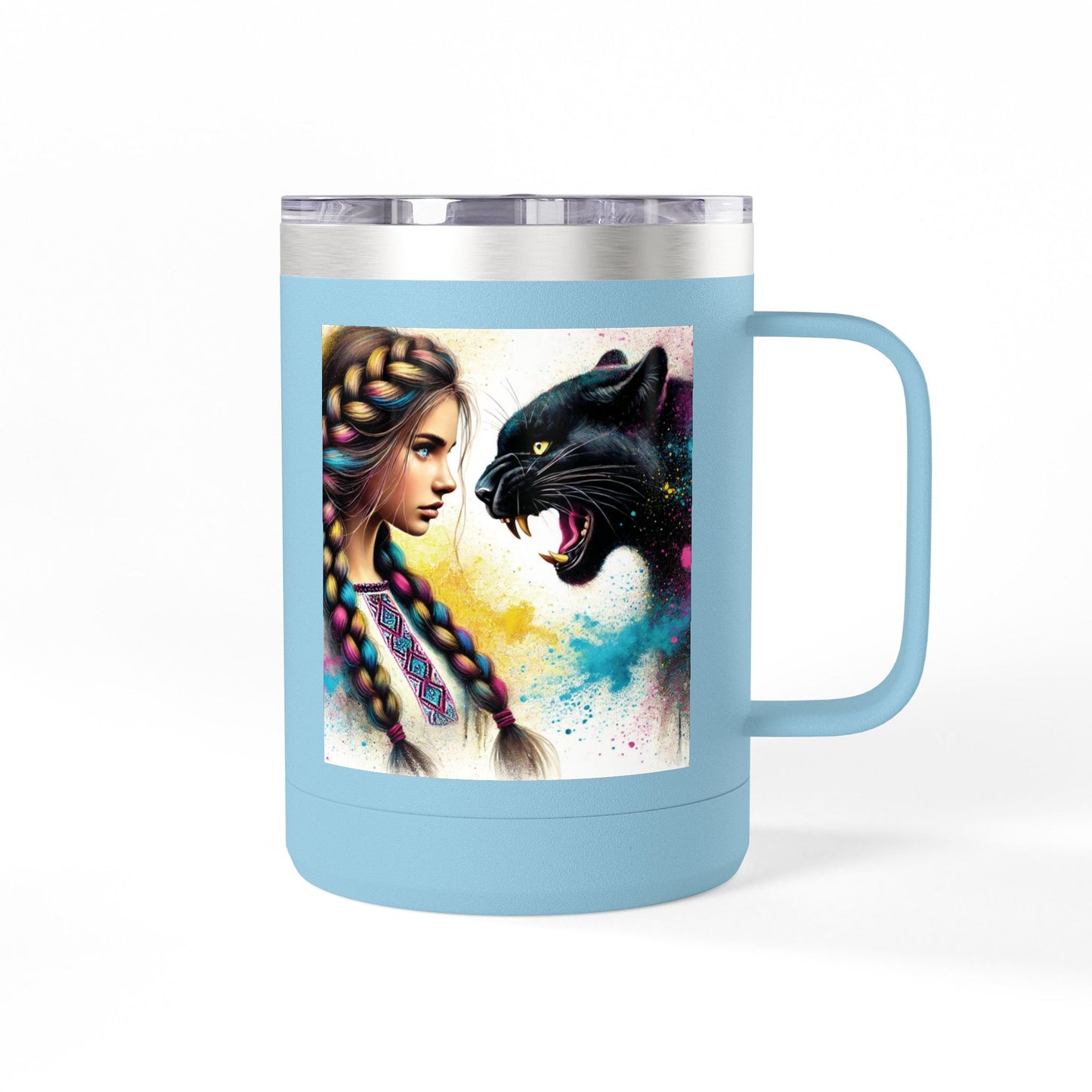 Ukrainian Wild Spirit Girl Mug Tumbler, 15oz
