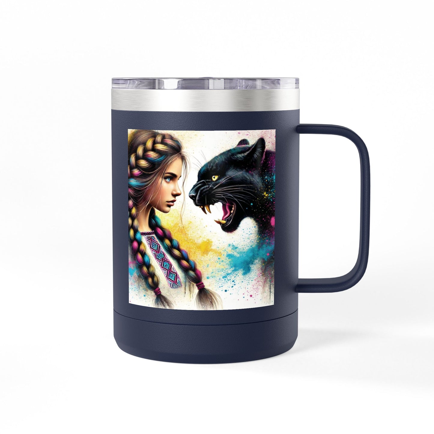 Ukrainian Wild Spirit Girl Mug Tumbler, 15oz