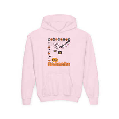 Kids Pumpkin Smile Squad Heavy Blend Cozy Hoodie