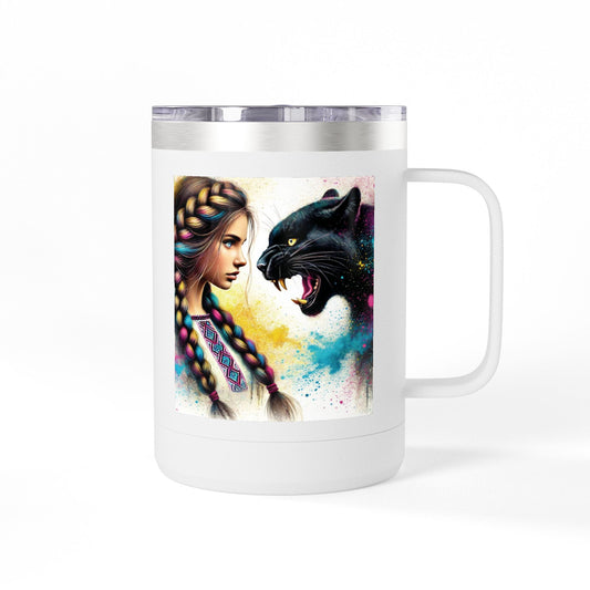 Ukrainian Wild Spirit Girl Mug Tumbler, 15oz