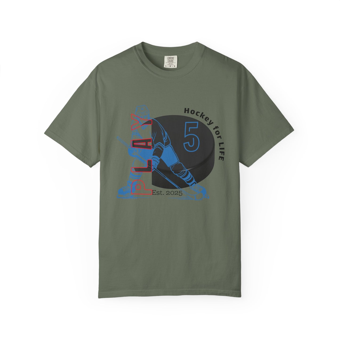 PERSONALIZE Men's Hockey Player Garment-Dyed T-shirt Always in Play Mode