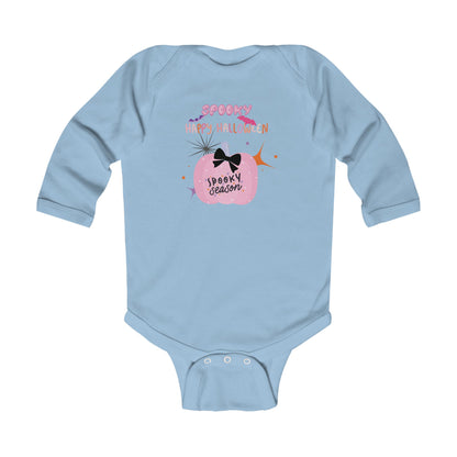 Baby Pretty in Pink Spooky Season Long Sleeve Bodysuit