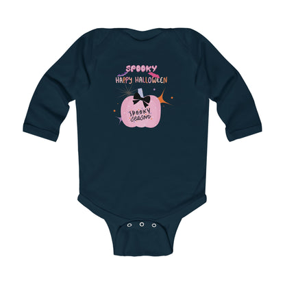 Baby Pretty in Pink Spooky Season Long Sleeve Bodysuit