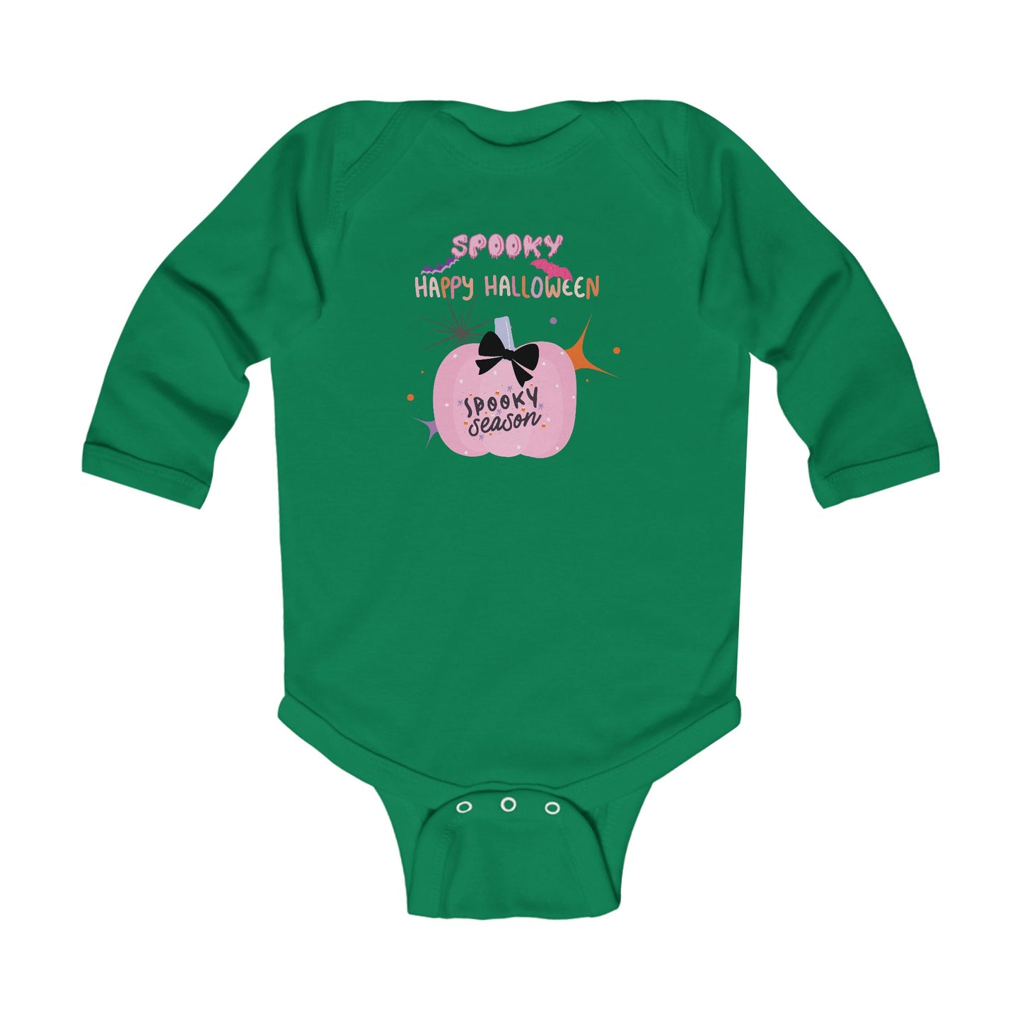 Baby Pretty in Pink Spooky Season Long Sleeve Bodysuit