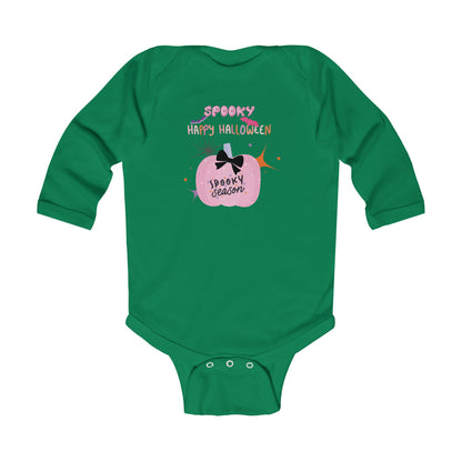 Baby Pretty in Pink Spooky Season Long Sleeve Bodysuit