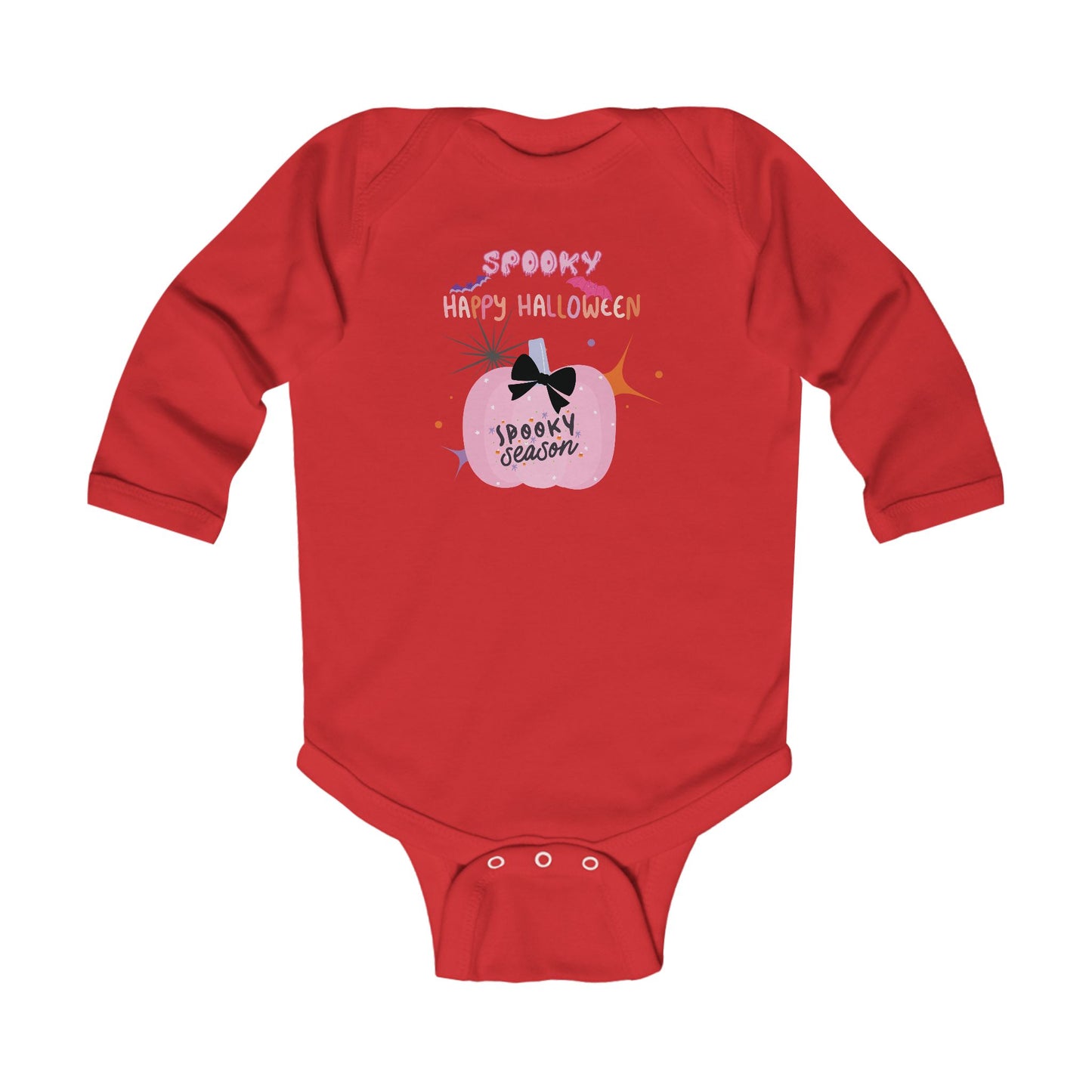 Baby Pretty in Pink Spooky Season Long Sleeve Bodysuit