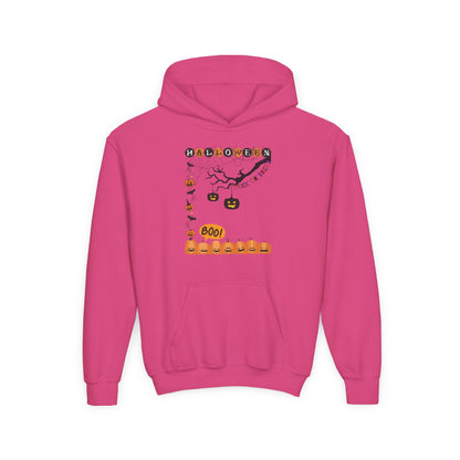 Kids Pumpkin Smile Squad Heavy Blend Cozy Hoodie