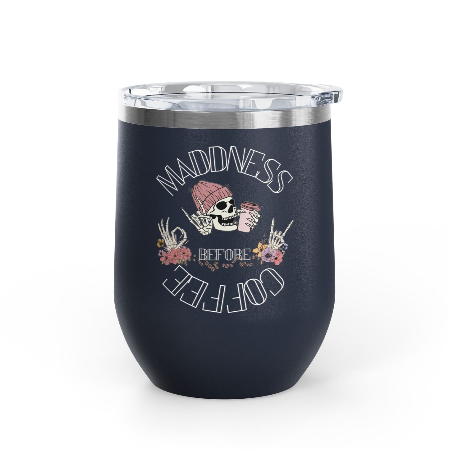 Skull Madness with Flowers Travel Mug 12oz