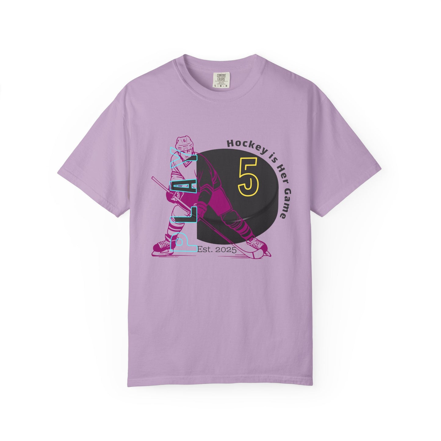 PERSONALIZE Women's Hockey Player Garment-Dyed T-shirt