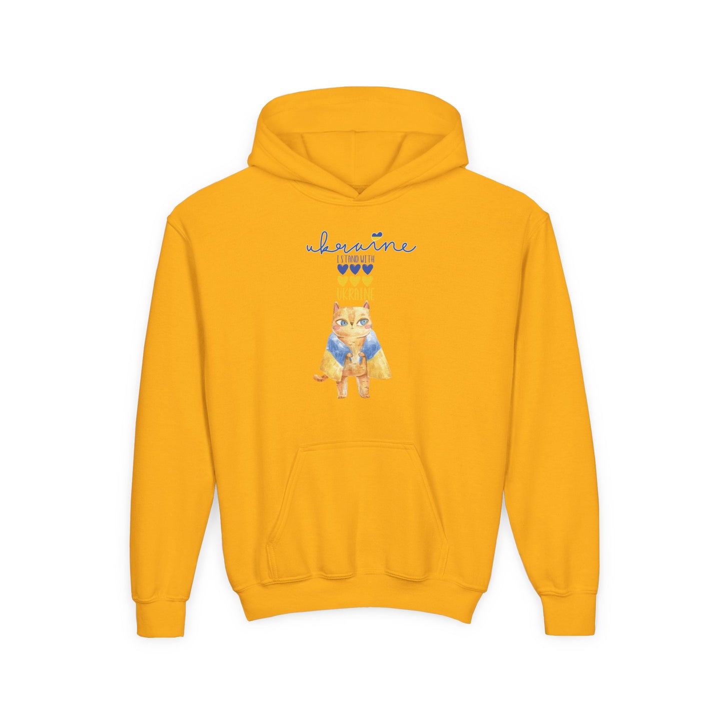 Kids Pride in Blue & Yellow Heavy Blend Cozy Hoodie