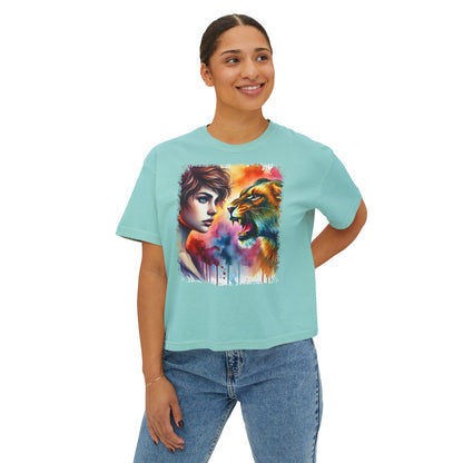 PERSONALIZE Lionheart Stare Oversize Boxy Fit Graphic T-shirt