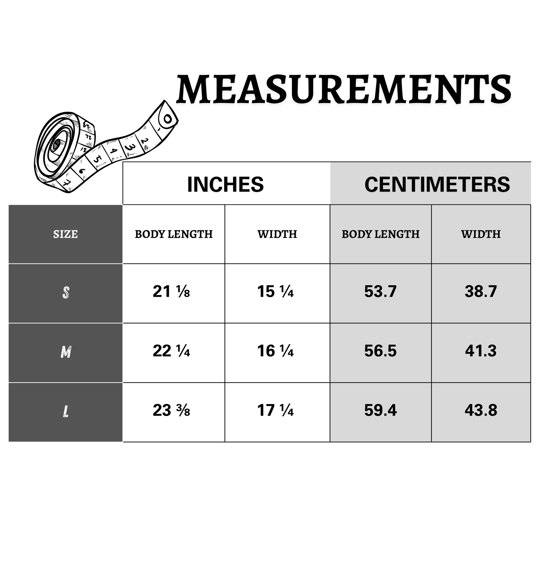 Size chart
