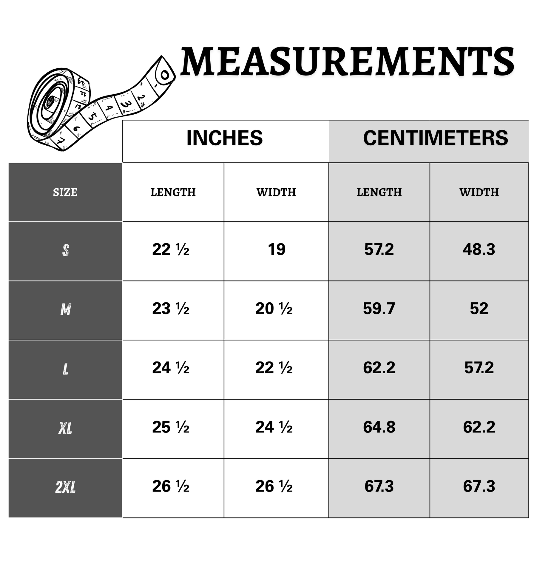Size chart