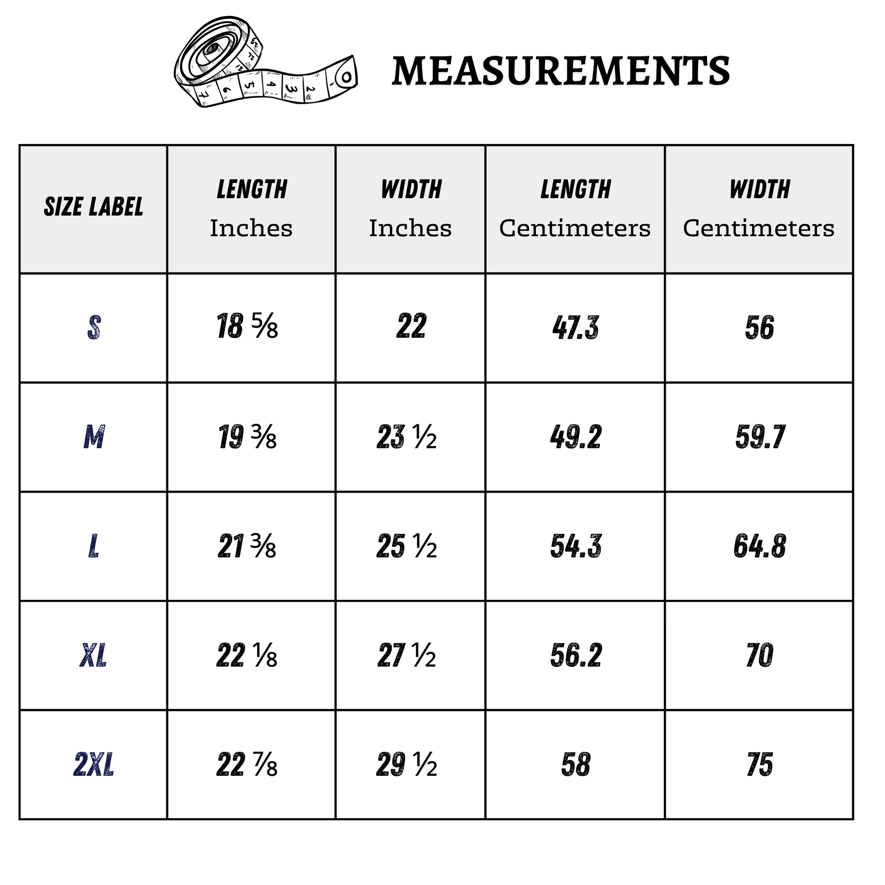 Size chart