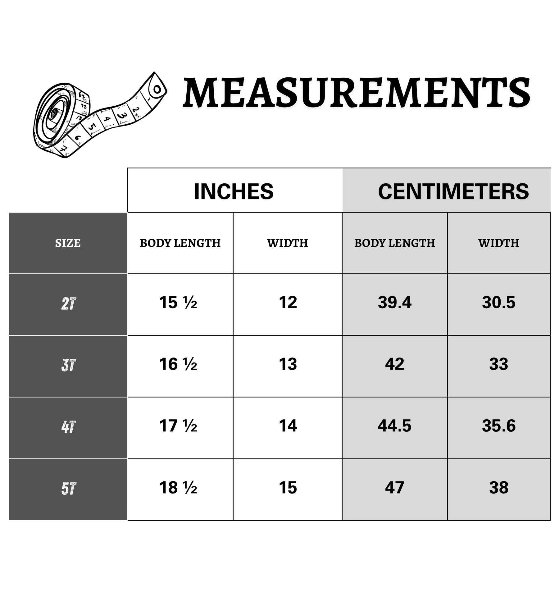 Size chart