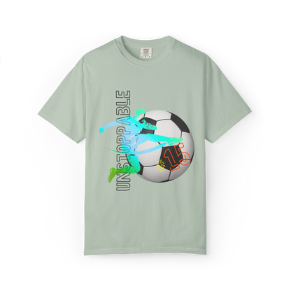 PERSONALIZE Unisex Soccer Classic Kick Garment-Dyed T-shirt